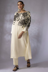 Ivory Silk Linen Satin - Shreeka
